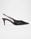 Christian Louboutin Women Miss Z 60mm Patent Calfskin Slingback Pump In Black