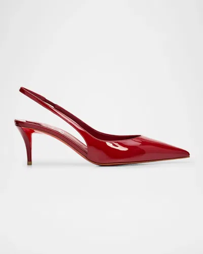 Christian Louboutin 60mm Miss Z Patent Leather Slingback Pumps In Purple