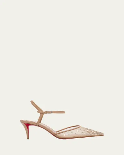 Christian Louboutin 60mm Miss Z Riviera Strass Mesh Pumps In Multi