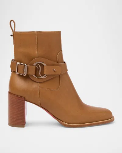 Christian Louboutin 70mm Dianouchette Leather Ankle Boots In Brown