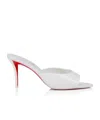 CHRISTIAN LOUBOUTIN 80 MM MULES - PATENT CALF LEATHER - BIANCO - WOMEN