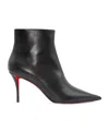Christian Louboutin So Apostropha Suede Red Sole Stiletto Booties In Black