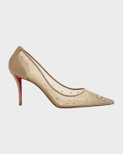 CHRISTIAN LOUBOUTIN 80MM MISS Z DEGRASTRA EMBELLISHED MESH PUMPS