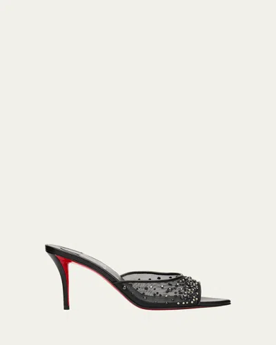 Christian Louboutin 80mm Miss Z Embellished Mesh And Leather Mule Pumps In Multi