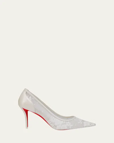 Christian Louboutin 80mm Miss Z Floral Mesh Pumps In Gray