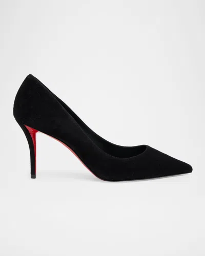 Christian Louboutin 80mm Miss Z Suede Pumps In Black