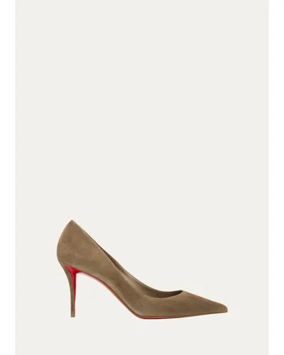 Christian Louboutin 80mm Miss Z Suede Pumps In Silex