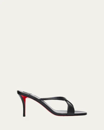 CHRISTIAN LOUBOUTIN 80MM MULAZEE LEATHER CRISSCROSS MULES