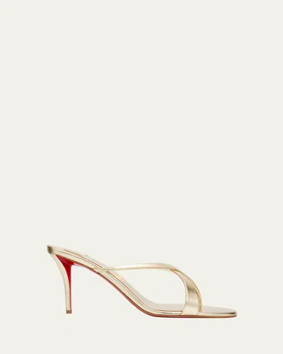 CHRISTIAN LOUBOUTIN 80MM MULAZEE METALLIC LEATHER SANDALS