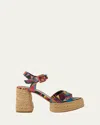 Christian Louboutin 85mm Calakala Geometric Platform Espadrille Sandals In Multi
