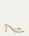 Christian Louboutin 85mm Fanny Metallic Leather Slide Sandals In White