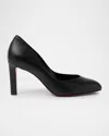 Christian Louboutin 85mm Pumppie Abrasivato Calfskin Leather Pumps In Black