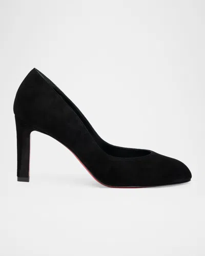 Christian Louboutin 85mm Fannylove Suede Pumps In Black