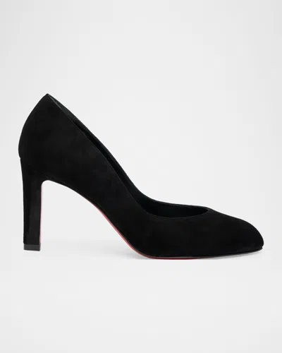 Christian Louboutin 85mm Fannylove Suede Pumps In Black