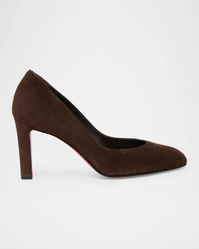 Christian Louboutin 85mm Fannylove Suede Pumps In Cosme