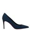 Christian Louboutin Kate Suede Red Sole Classic Pumps In Black