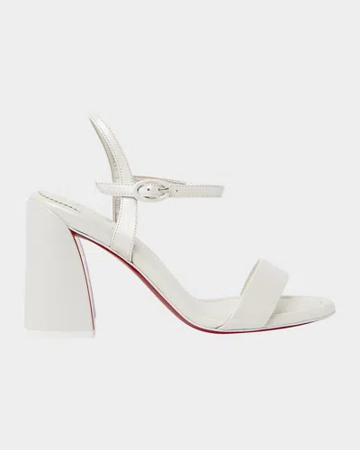 Christian Louboutin 85mm Miss Jane Ankle-strap Sandals In White