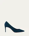 Christian Louboutin 85mm Sporty Kate Suede Red Sole Pumps In Blue
