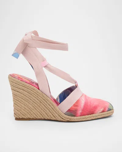 Christian Louboutin 85mm Toleda Floral Espadrille Wedge Sandals In Multi