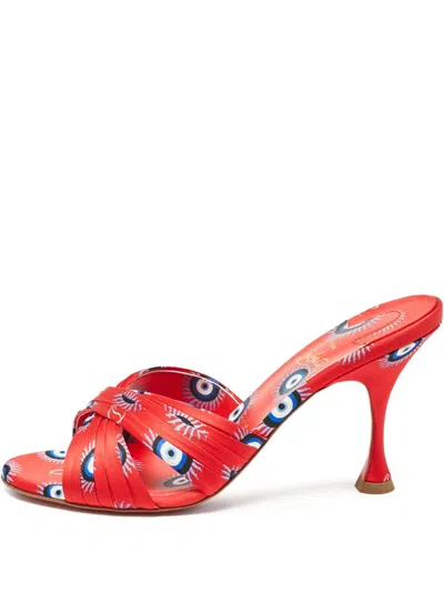 Pre-owned Christian Louboutin 90mm Evil-eye Crisscross-strap Sandals