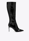 Christian Louboutin High Black Patent Leather Boot Women In Black