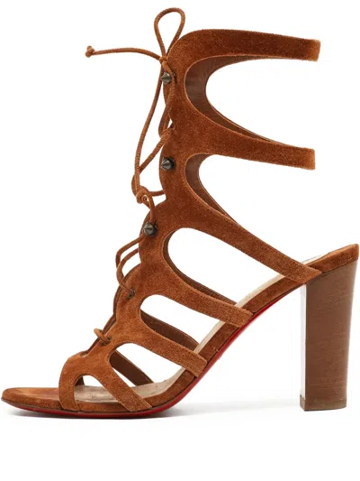 Pre-owned Christian Louboutin 95mm Amazoudur Sandals