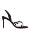 Christian Louboutin Emilia Embellished Red Sole Halter Sandals In Black