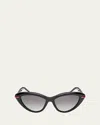 Christian Louboutin So Kate 55mm Gradient Cat Eye Sunglasses In Black