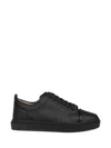 Christian Louboutin Louis Junior Suede And Leather-trimmed Ripstop Sneakers In Black