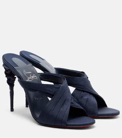 Christian Louboutin Affabula Taffeta Mules In Blue