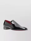 Christian Louboutin Almond Toe Patent Finish Loafers With Chain Detail