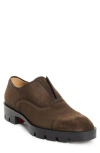 Christian Louboutin Alpha Lion Cap Toe Slip-on In Brown