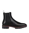 Christian Louboutin Alpino Waxed-suede Chelsea Boots In Black