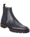 Christian Louboutin Mens Black Melon Flat Calf Black 9 In Blue