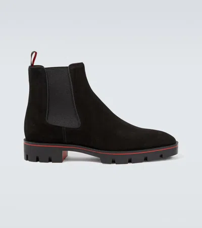 Christian Louboutin Alpinosol Suede Chelsea Boots In Black