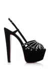 Christian Louboutin Women's Vegastrassima 160 Embellished Suede Platform Sandals In Black