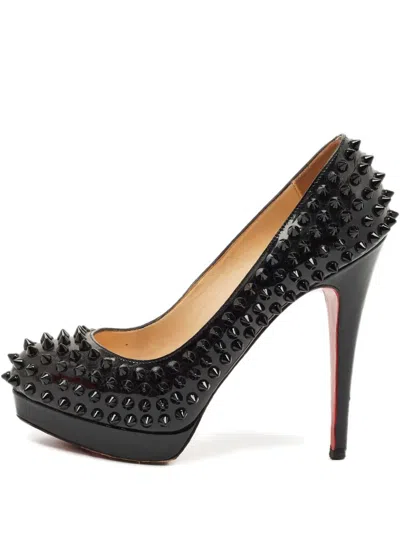 Pre-owned Christian Louboutin Alti Spikes Heeled Pumps In Black
