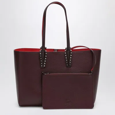 Christian Louboutin Amara Burgundy Cabata Medium Tote Bag In Black