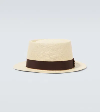 Christian Louboutin Andaloubi Panama Hat In Neutrals