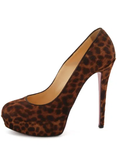 Pre-owned Christian Louboutin Animal-print Platform Pumps