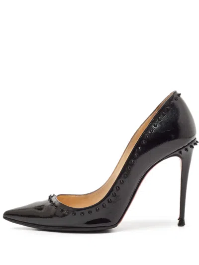 Pre-owned Christian Louboutin Anjalina Studded Pointed-toe Pumps