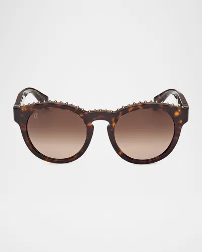Christian Louboutin Anouk 53mm Round Sunglasses In Brown