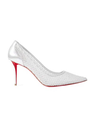 Christian Louboutin Apostropha 80 Crystal-embellished Mesh Pumps In White