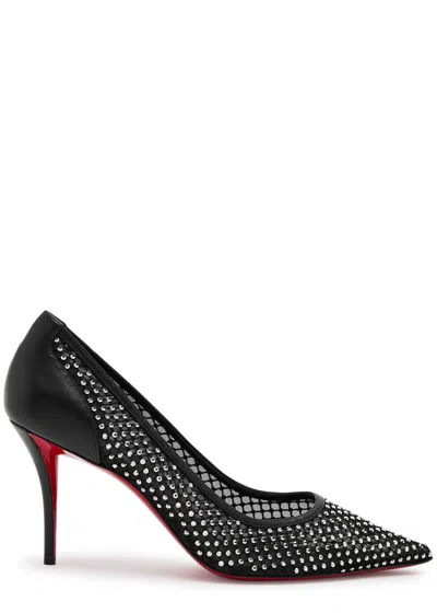 Christian Louboutin Apostropha Mesh Strass Pumps 80 In Schwarz