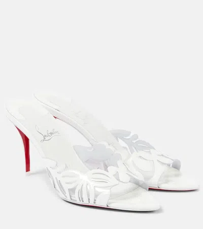 CHRISTIAN LOUBOUTIN APOSTROPHA 80 PVC AND LEATHER MULES