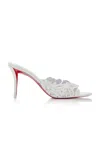 CHRISTIAN LOUBOUTIN APOSTROPHA 80MM CUTOUT PATENT LEATHER MULES