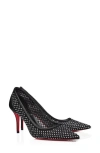 CHRISTIAN LOUBOUTIN APOSTROPHA CRYSTAL EMBELLISHED POINTED TOE PUMP