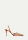 Christian Louboutin Apostropha Leather Slingback Red Sole Pumps In Lionne/lin Lionne