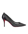 Shop Christian Louboutin 80mm Apostropha Mesh Strass Pumps In Black