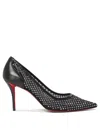 Christian Louboutin Apostropha Mesh Strass Heeled Shoes Black